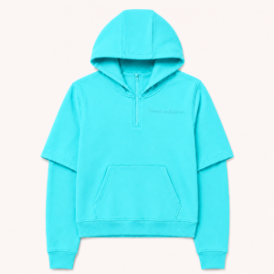 FTR Rody E’gah Double-Layer Sleeve Quarter-Zip Hoodie – Tropical Turquoise
